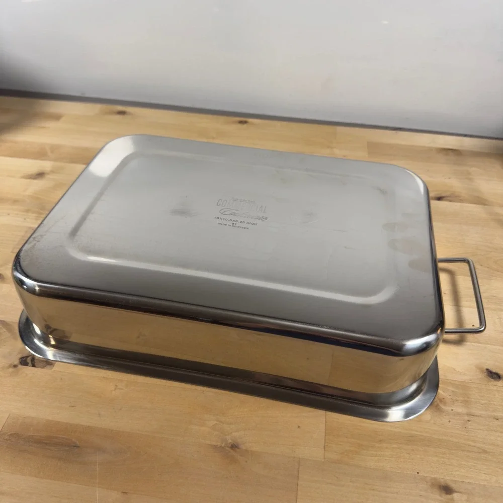 Tools of the Trade Commercial Cookware Stainless Steel Roasting Pan 15x10.5x3.25